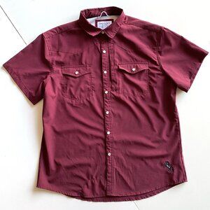 Diamond Cross Ranch Short Sleeve Cowboy Shirt Size L Cranberry